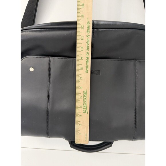 Kenneth Cole Reaction Unisex Black Leather Risky Business Messenger Bag Laptop - Picture 13 of 16